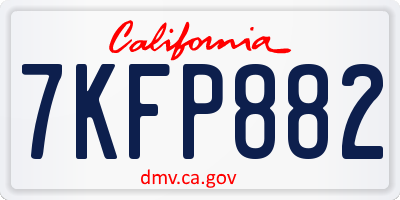 CA license plate 7KFP882