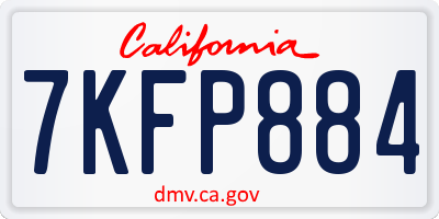 CA license plate 7KFP884