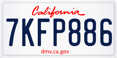 CA license plate 7KFP886