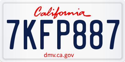 CA license plate 7KFP887