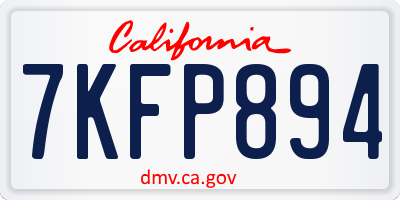 CA license plate 7KFP894