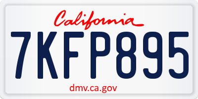 CA license plate 7KFP895