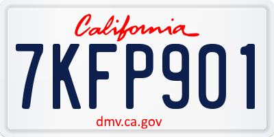 CA license plate 7KFP901