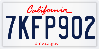 CA license plate 7KFP902