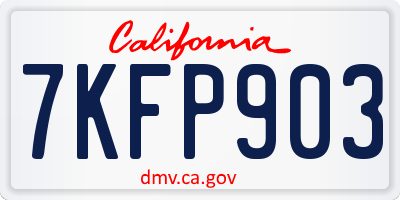 CA license plate 7KFP903