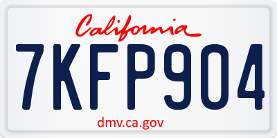 CA license plate 7KFP904