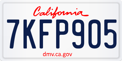 CA license plate 7KFP905