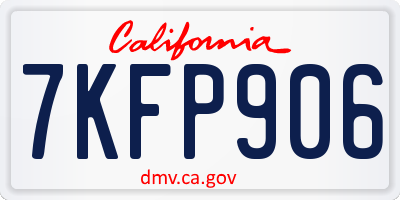 CA license plate 7KFP906