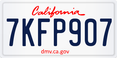 CA license plate 7KFP907