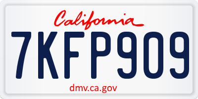 CA license plate 7KFP909