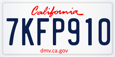 CA license plate 7KFP910
