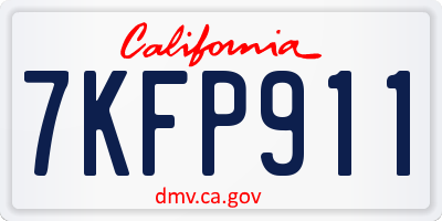 CA license plate 7KFP911
