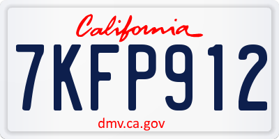 CA license plate 7KFP912