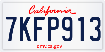 CA license plate 7KFP913