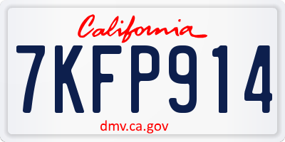 CA license plate 7KFP914