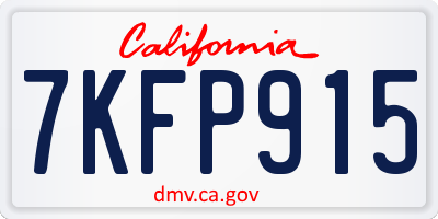 CA license plate 7KFP915