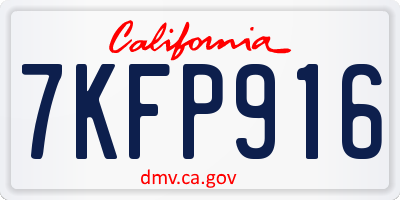 CA license plate 7KFP916