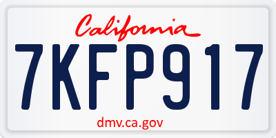 CA license plate 7KFP917