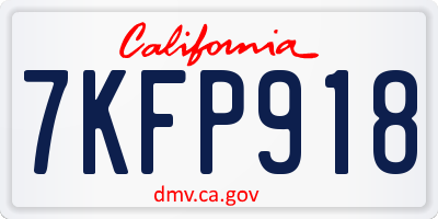 CA license plate 7KFP918