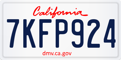 CA license plate 7KFP924