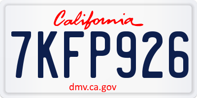 CA license plate 7KFP926