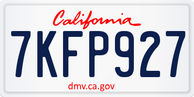 CA license plate 7KFP927