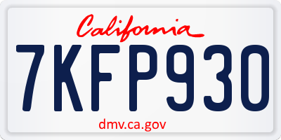 CA license plate 7KFP930