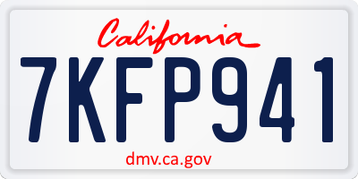 CA license plate 7KFP941