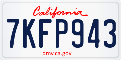 CA license plate 7KFP943