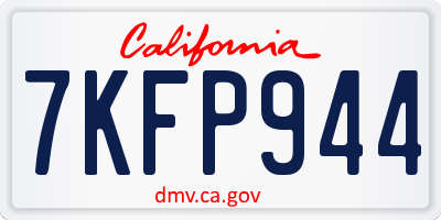 CA license plate 7KFP944