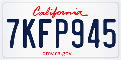 CA license plate 7KFP945
