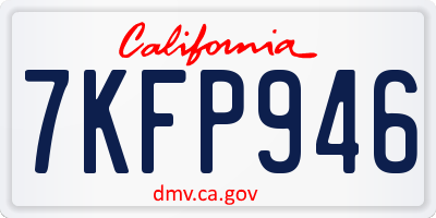 CA license plate 7KFP946
