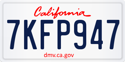 CA license plate 7KFP947