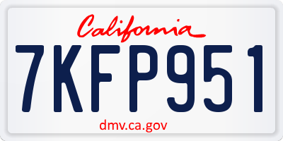 CA license plate 7KFP951