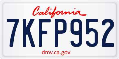CA license plate 7KFP952
