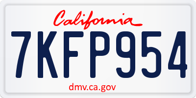 CA license plate 7KFP954