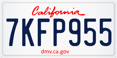 CA license plate 7KFP955