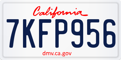 CA license plate 7KFP956