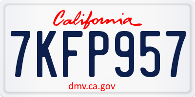 CA license plate 7KFP957