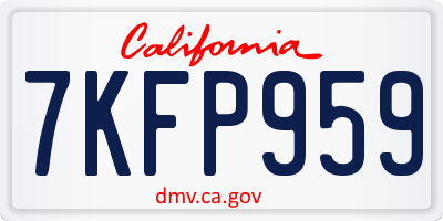 CA license plate 7KFP959