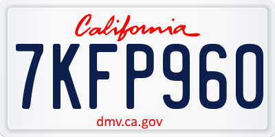 CA license plate 7KFP960