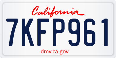 CA license plate 7KFP961