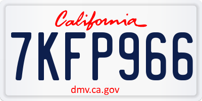 CA license plate 7KFP966