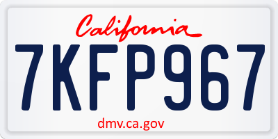 CA license plate 7KFP967