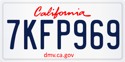 CA license plate 7KFP969