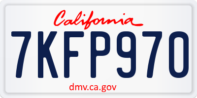 CA license plate 7KFP970