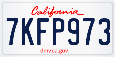CA license plate 7KFP973