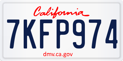 CA license plate 7KFP974