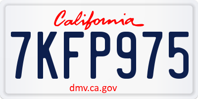 CA license plate 7KFP975