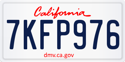 CA license plate 7KFP976